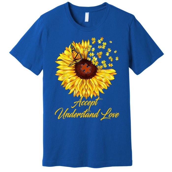 Accept Understand Love Sunflower Autism Premium T-Shirt