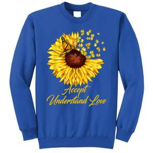 Accept Understand Love Sunflower Autism Tall Sweatshirt