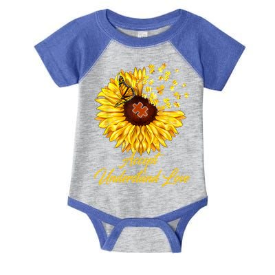 Accept Understand Love Sunflower Autism Infant Baby Jersey Bodysuit