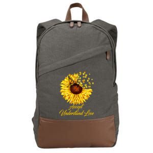 Accept Understand Love Sunflower Autism Cotton Canvas Backpack