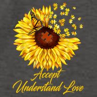 Accept Understand Love Sunflower Autism Vector Backpack