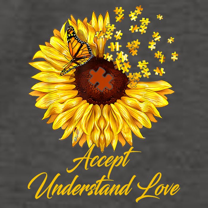 Accept Understand Love Sunflower Autism Vector Backpack