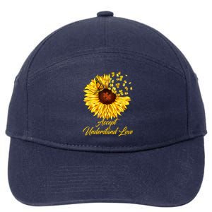 Accept Understand Love Sunflower Autism 7-Panel Snapback Hat