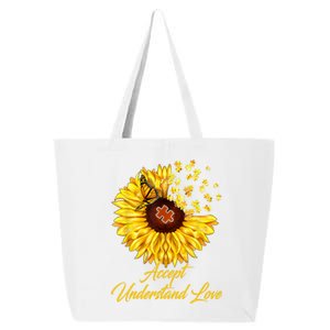 Accept Understand Love Sunflower Autism 25L Jumbo Tote