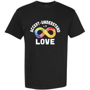 Accept Understand Love Autism Awareness ASD Infinity Symbol Garment-Dyed Heavyweight T-Shirt