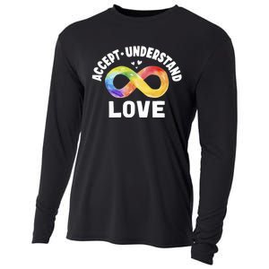 Accept Understand Love Autism Awareness ASD Infinity Symbol Cooling Performance Long Sleeve Crew