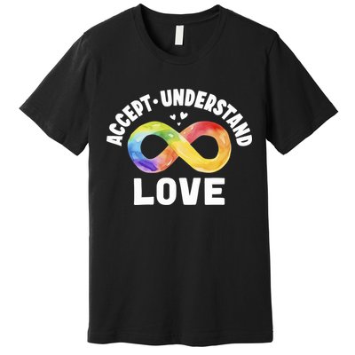 Accept Understand Love Autism Awareness ASD Infinity Symbol Premium T-Shirt