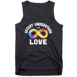 Accept Understand Love Autism Awareness ASD Infinity Symbol Tank Top