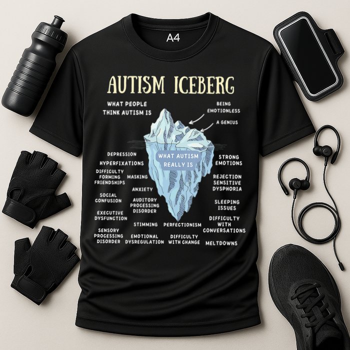 Accept Understand Love Autism Awareness Autism Iceberg Cooling Performance Crew T-Shirt