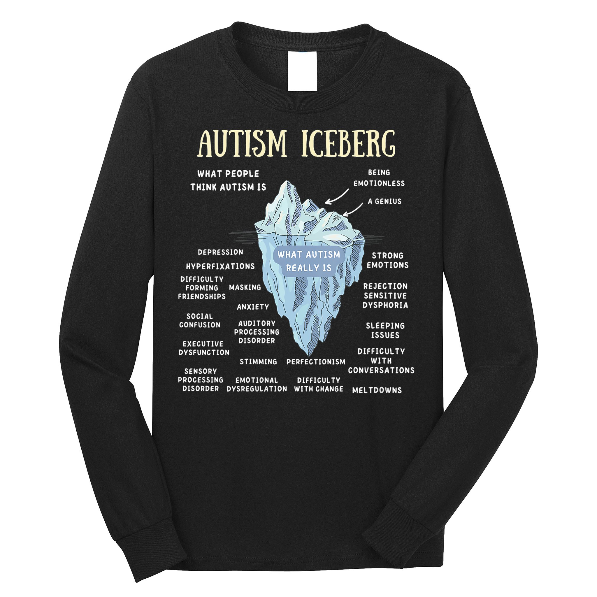 Accept Understand Love Autism Awareness Autism Iceberg Long Sleeve Shirt