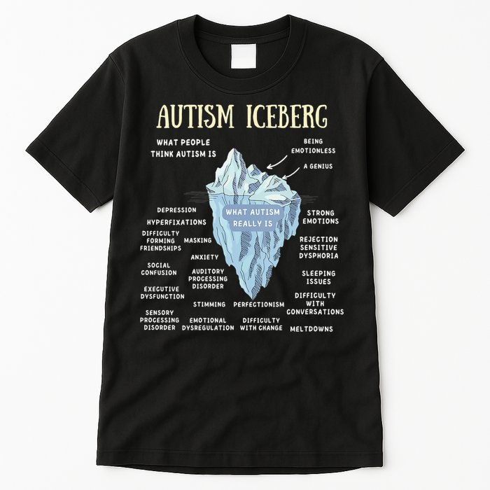 Accept Understand Love Autism Awareness Autism Iceberg Tall T-Shirt