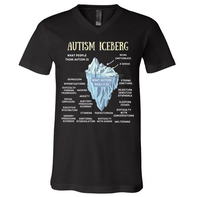 Accept Understand Love Autism Awareness Autism Iceberg V-Neck T-Shirt
