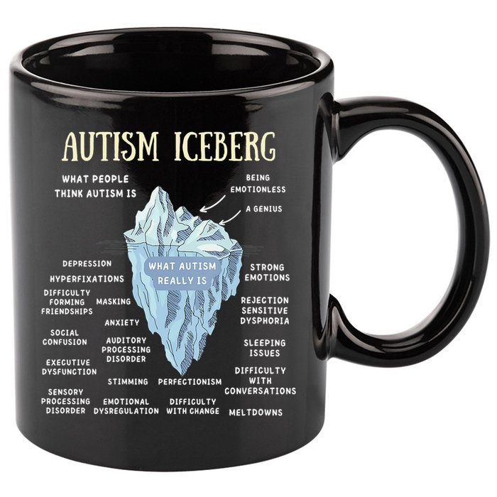 Accept Understand Love Autism Awareness Autism Iceberg 11oz C Handle Ceramic Mug