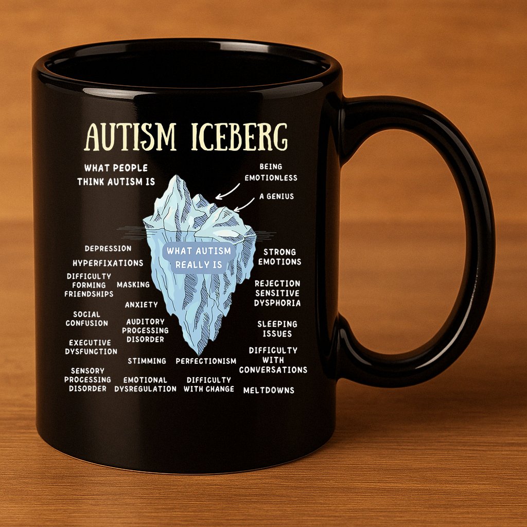 Accept Understand Love Autism Awareness Autism Iceberg 11oz C Handle Ceramic Mug