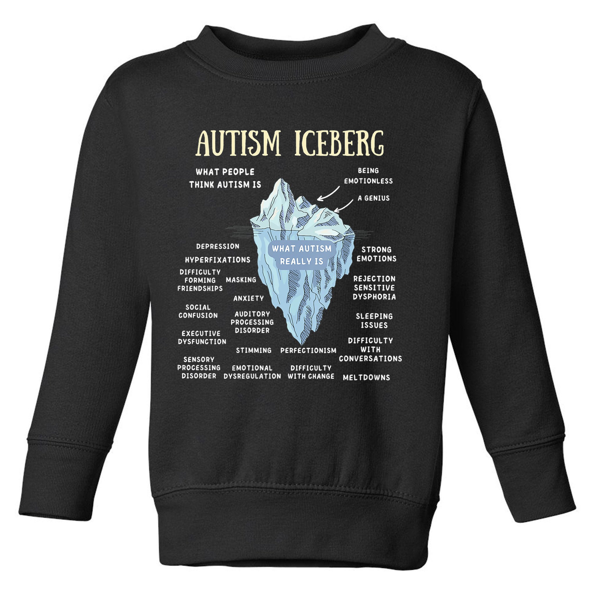 Accept Understand Love Autism Awareness Autism Iceberg Toddler Sweatshirt