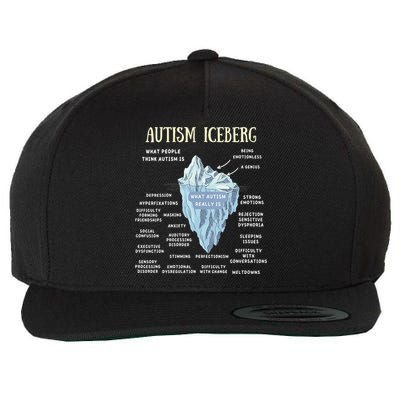 Accept Understand Love Autism Awareness Autism Iceberg Wool Snapback Cap