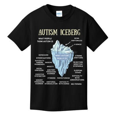 Accept Understand Love Autism Awareness Autism Iceberg Kids T-Shirt