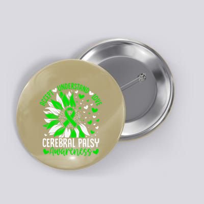 Accept Understand Love Sunflower Cerebral Palsy Awareness Button