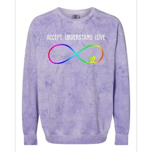 Accept Under Love Neurodiversity Autism Rainbow Colorblast Crewneck Sweatshirt