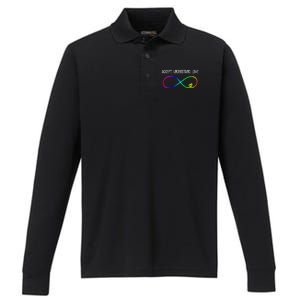 Accept Under Love Neurodiversity Autism Rainbow Performance Long Sleeve Polo