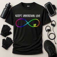 Accept Under Love Neurodiversity Autism Rainbow Cooling Performance Crew T-Shirt