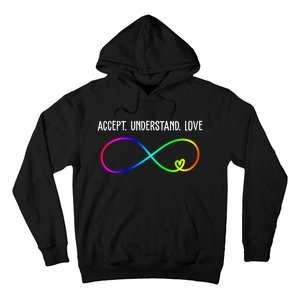 Accept Under Love Neurodiversity Autism Rainbow Hoodie