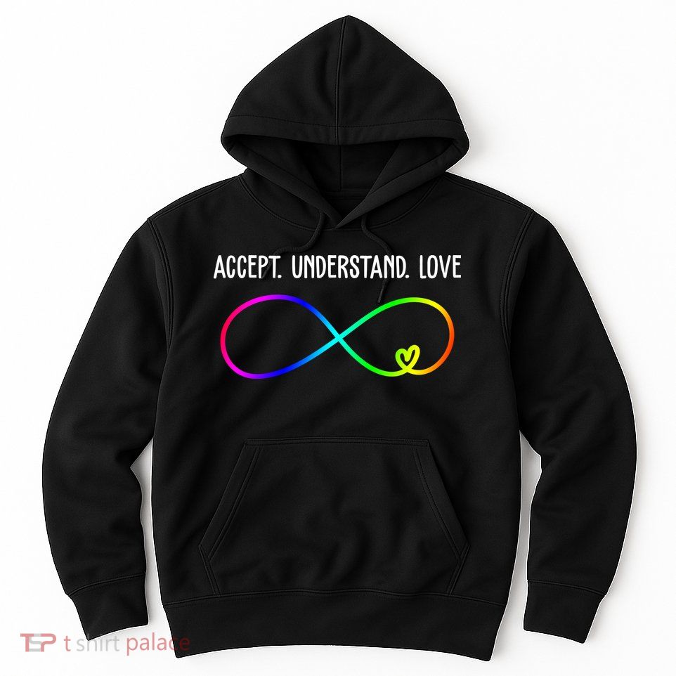 Accept Under Love Neurodiversity Autism Rainbow Hoodie