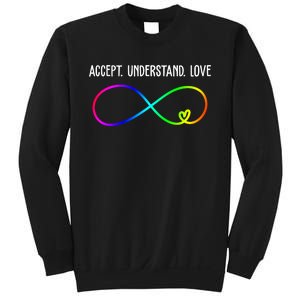 Accept Under Love Neurodiversity Autism Rainbow Sweatshirt