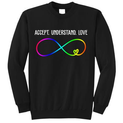 Accept Under Love Neurodiversity Autism Rainbow Sweatshirt