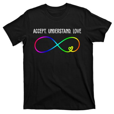 Accept Under Love Neurodiversity Autism Rainbow T-Shirt