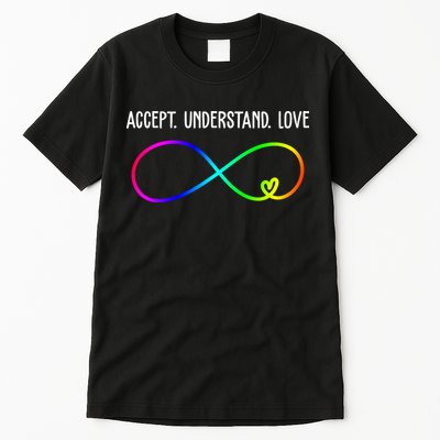 Accept Under Love Neurodiversity Autism Rainbow Tall T-Shirt