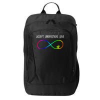 Accept Under Love Neurodiversity Autism Rainbow City Backpack