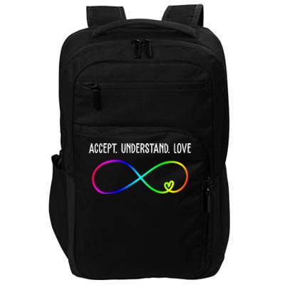 Accept Under Love Neurodiversity Autism Rainbow Impact Tech Backpack