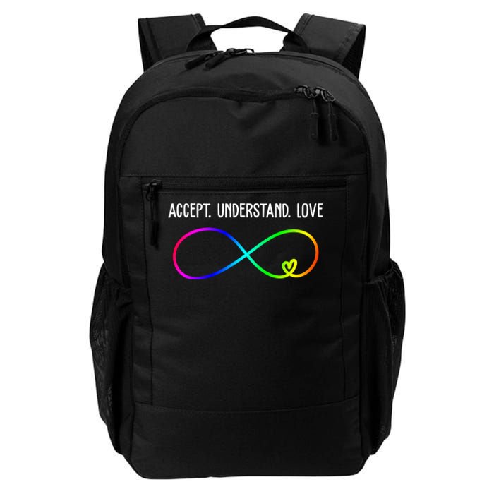 Accept Under Love Neurodiversity Autism Rainbow Daily Commute Backpack