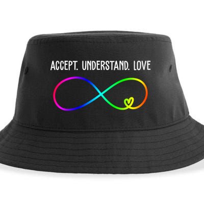 Accept Under Love Neurodiversity Autism Rainbow Sustainable Bucket Hat