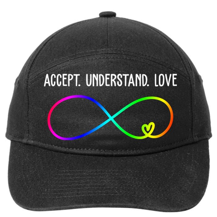 Accept Under Love Neurodiversity Autism Rainbow 7-Panel Snapback Hat