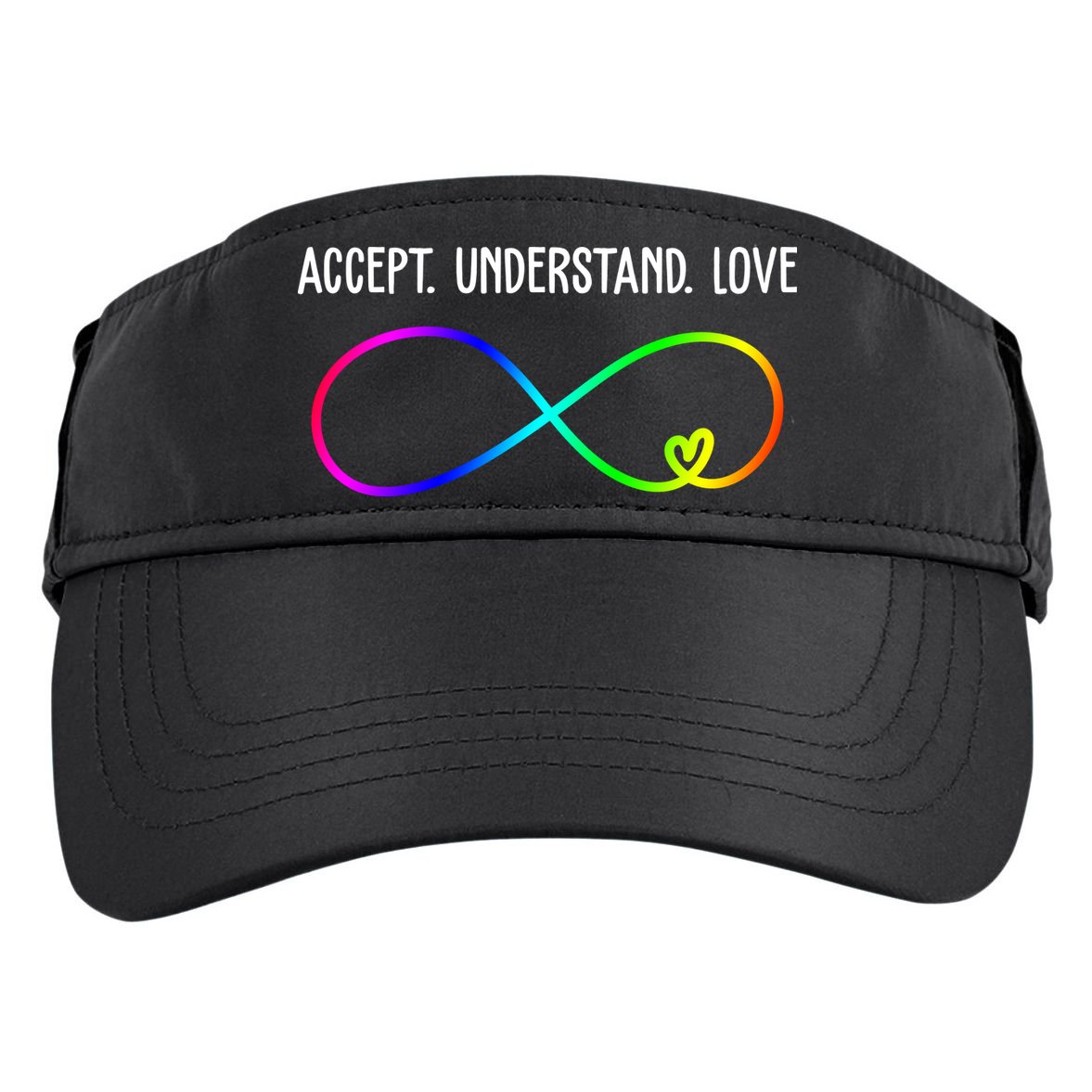 Accept Under Love Neurodiversity Autism Rainbow Adult Drive Performance Visor