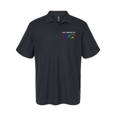 Accept Under Love Neurodiversity Autism Rainbow Polo
