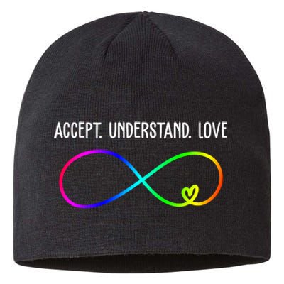 Accept Under Love Neurodiversity Autism Rainbow Sustainable Beanie