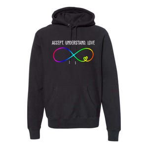 Accept Under Love Neurodiversity Autism Rainbow Premium Hoodie