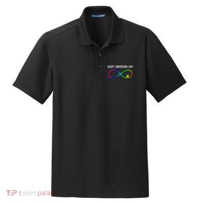 Accept Under Love Neurodiversity Autism Rainbow Dry Zone Grid Polo