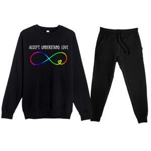 Accept Under Love Neurodiversity Autism Rainbow Premium Crewneck Sweatsuit Set