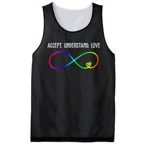 Accept Under Love Neurodiversity Autism Rainbow Mesh Reversible Basketball Jersey Tank