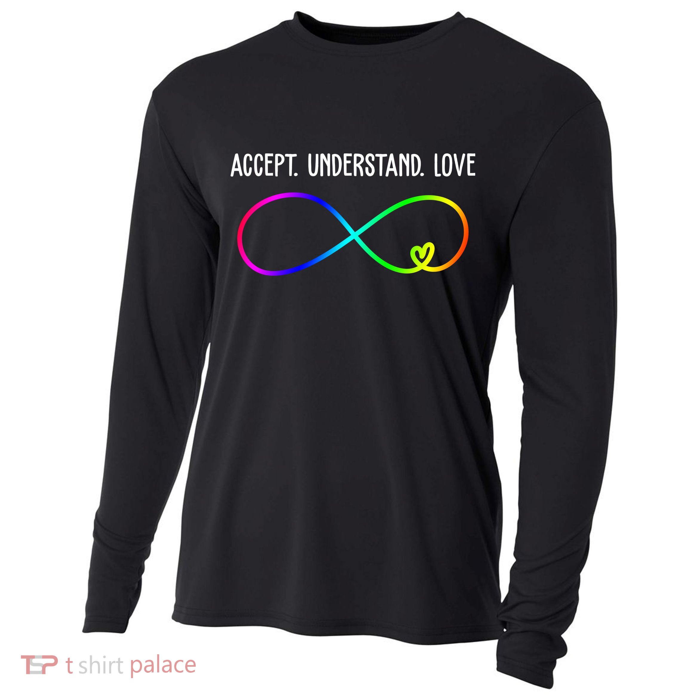Accept Under Love Neurodiversity Autism Rainbow Cooling Performance Long Sleeve Crew