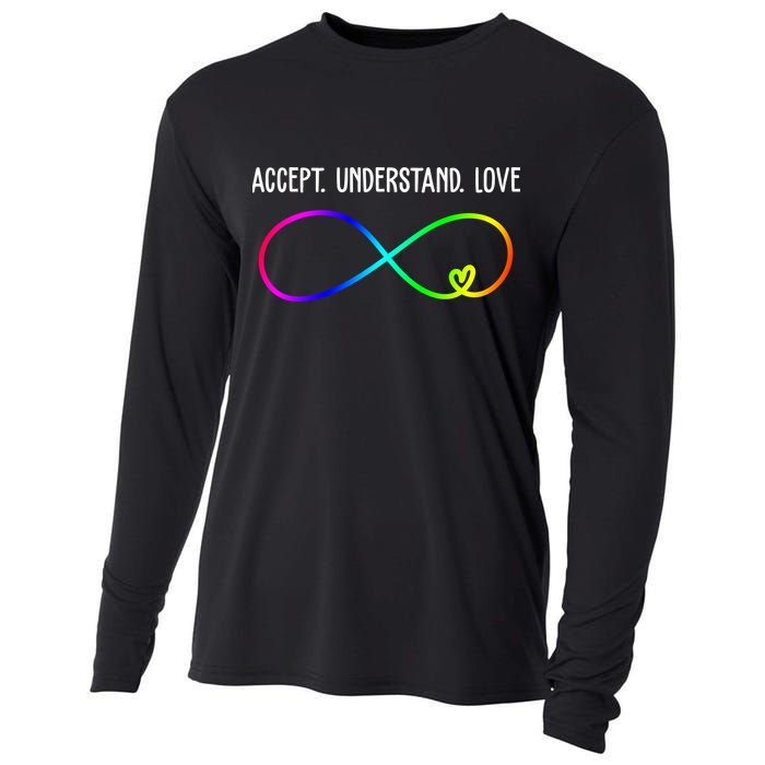 Accept Under Love Neurodiversity Autism Rainbow Cooling Performance Long Sleeve Crew