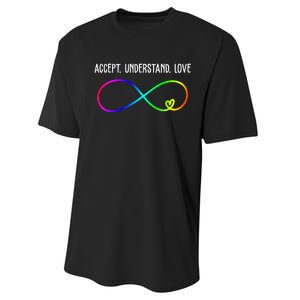 Accept Under Love Neurodiversity Autism Rainbow Performance Sprint T-Shirt