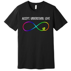 Accept Under Love Neurodiversity Autism Rainbow Premium T-Shirt