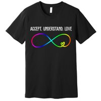 Accept Under Love Neurodiversity Autism Rainbow Premium T-Shirt