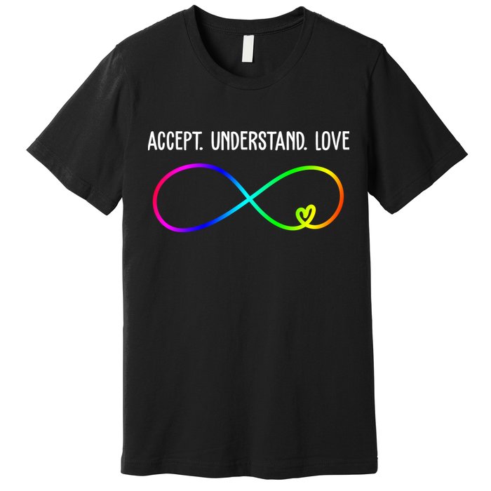 Accept Under Love Neurodiversity Autism Rainbow Premium T-Shirt