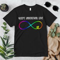 Accept Under Love Neurodiversity Autism Rainbow Premium T-Shirt
